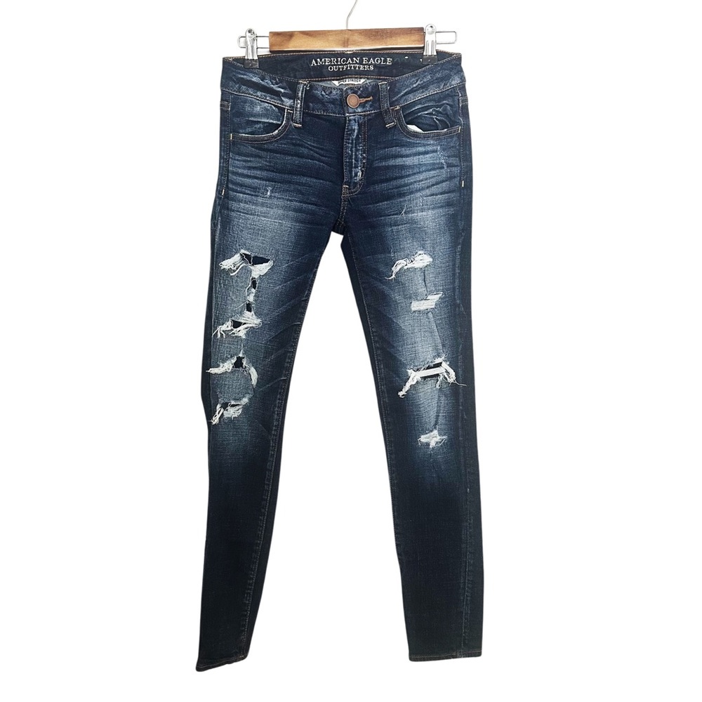 American Eagle Distressed Jeans Jeggings size 4 White Washed